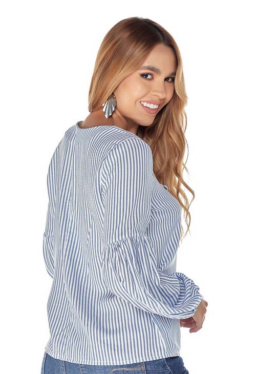 Blusa manga larga con lace up