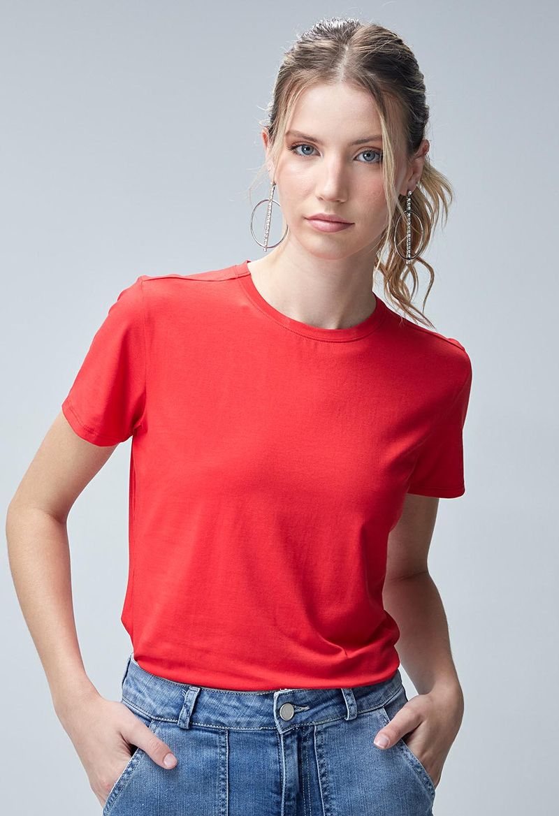 Camiseta Manga Corta Roja, Camisetas Premium