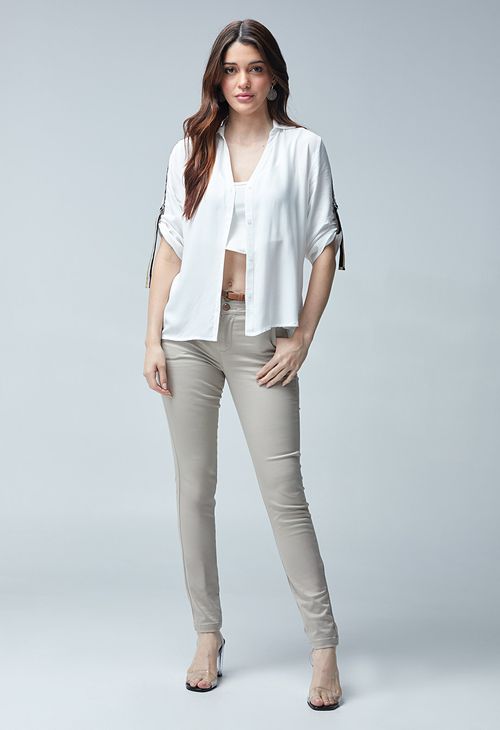 Pantalón ejecutivo tiro alto bota tubo de mujer