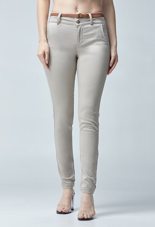 Pantalón ejecutivo tiro alto bota tubo de mujer
