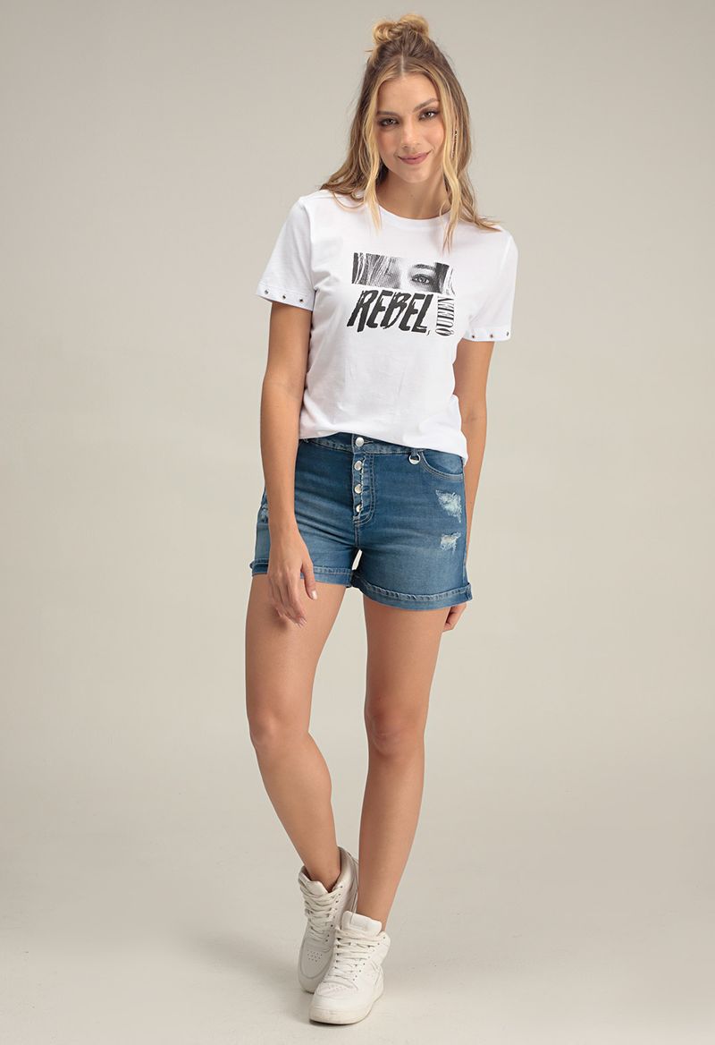 Short tiro alto con botones expuesto - Stop Jeans