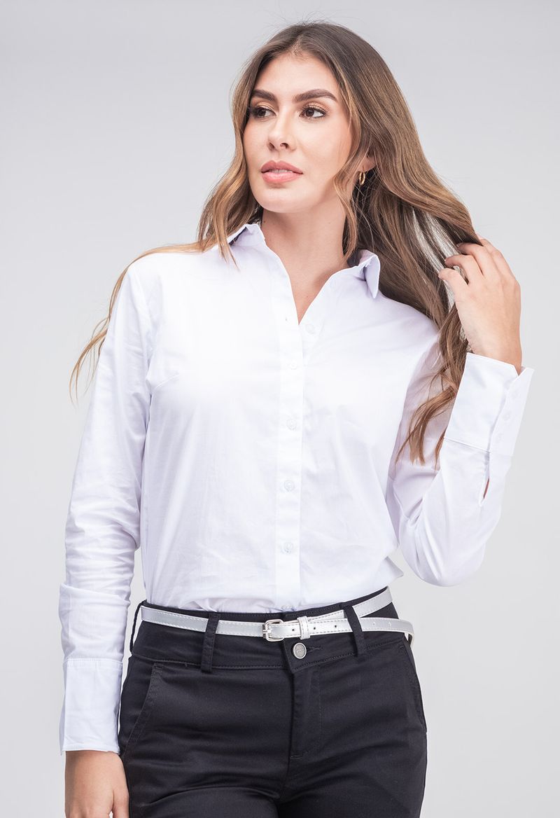 Blusa camisera blanca sale