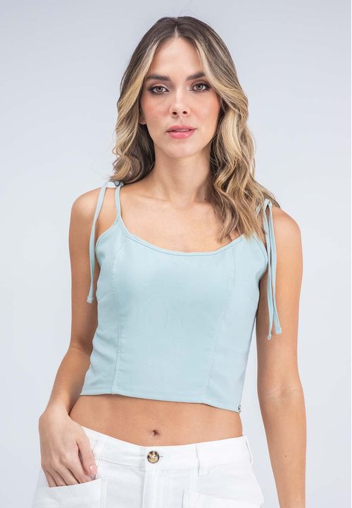Blusa de tiras con nido de abeja para mujer