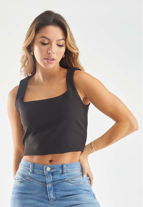 Blusa manga sisa con escote cuadrado