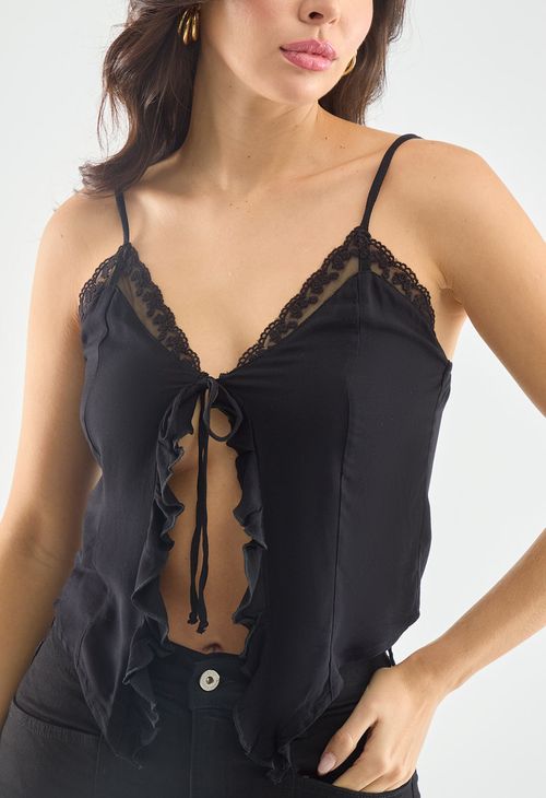 Blusa tiras con abertura en frente