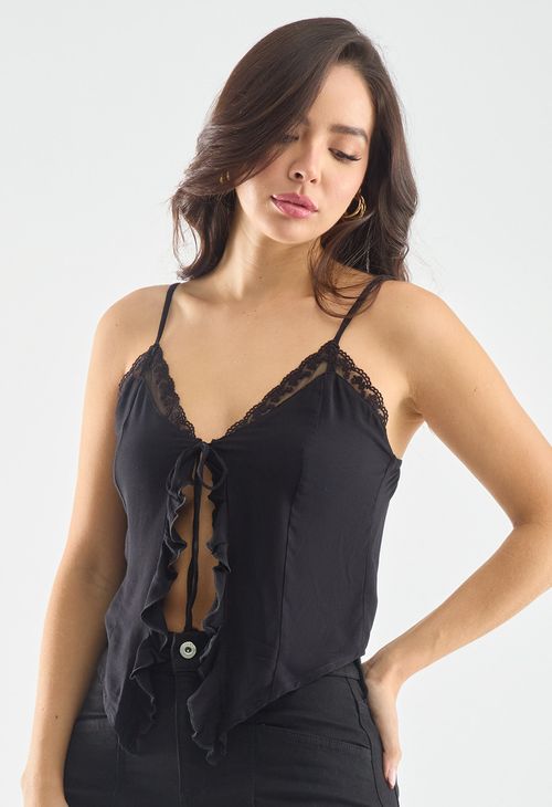 Blusa tiras con abertura en frente