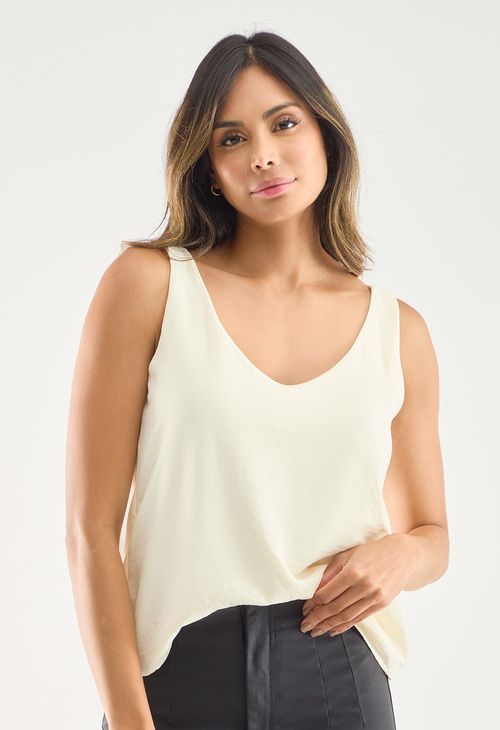 Blusa manga sisa con escote en v basico para mujer