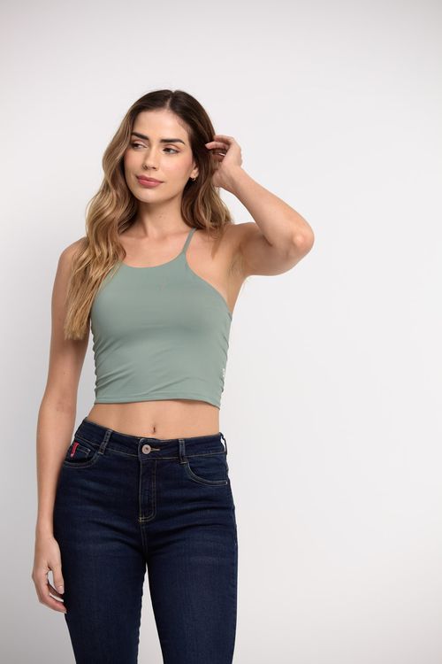 Camiseta eucalipto cuello halter y básica para mujeres