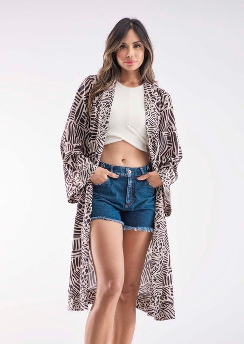 Kimono arena estampado para mujeres