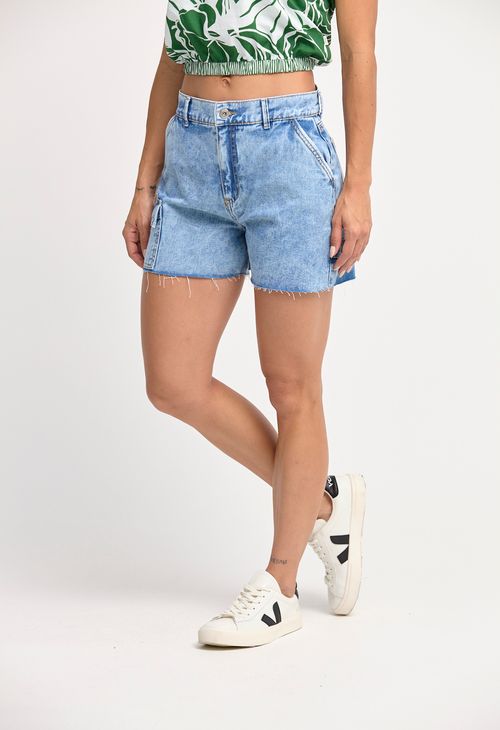 Short tiro alto bolsillo en costado