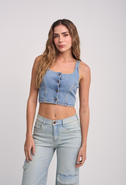 Blusa manga sisa con botones enfrente