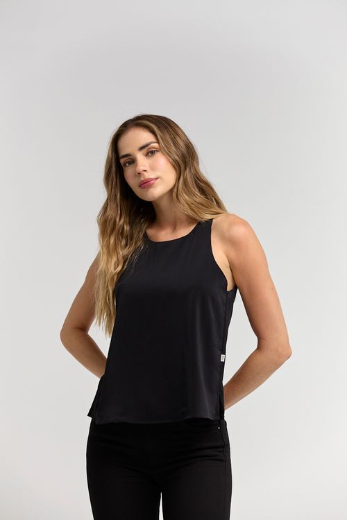 Blusa manga sisa con abertura en espalda