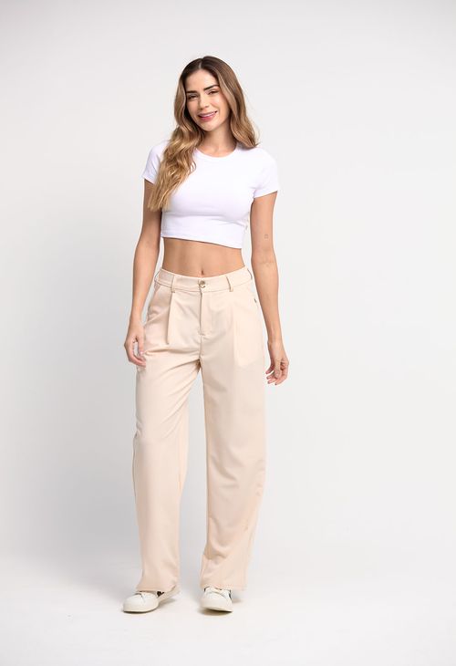 Pantalón tiro alto bota recta para mujeres