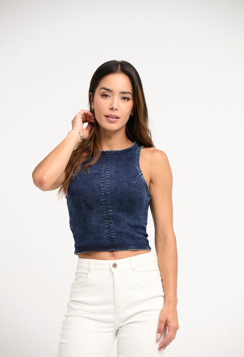 Blusa manga sisa con cierre en espalda