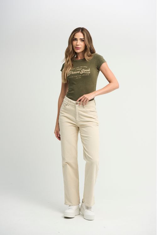 Jean vaquero marfil en corduroy para mujeres