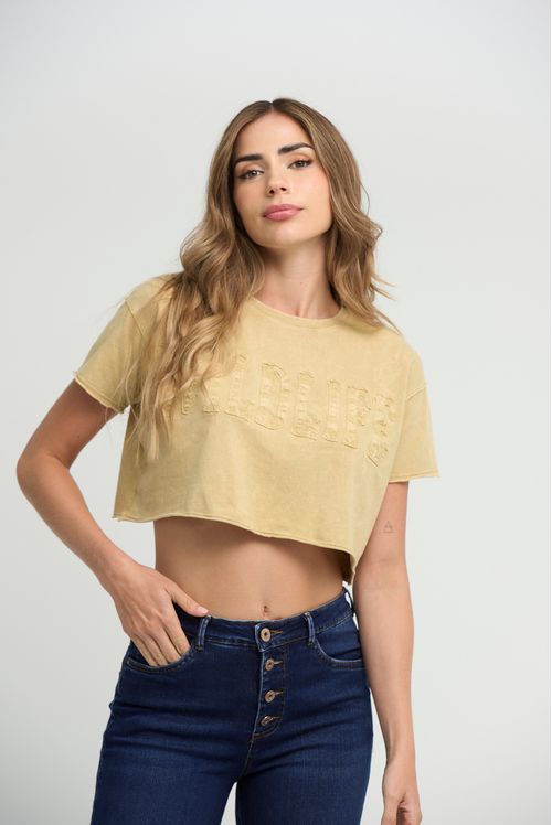 Camiseta pistacho teñida para mujeres