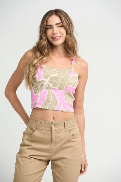 Blusa rosa estampada para mujeres
