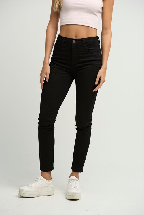 Jean vaquero negro con bolsillos para mujeres