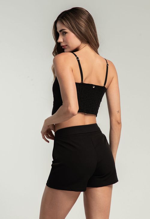 Falda short negra fondo entero para mujeres