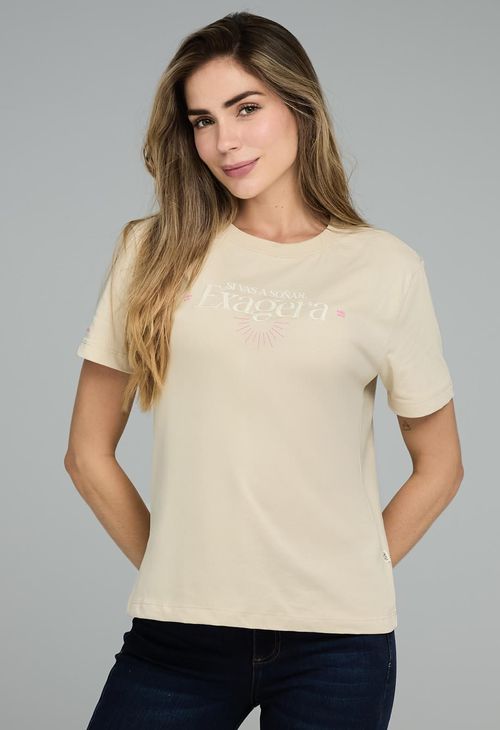 Camiseta arena estampada para mujeres