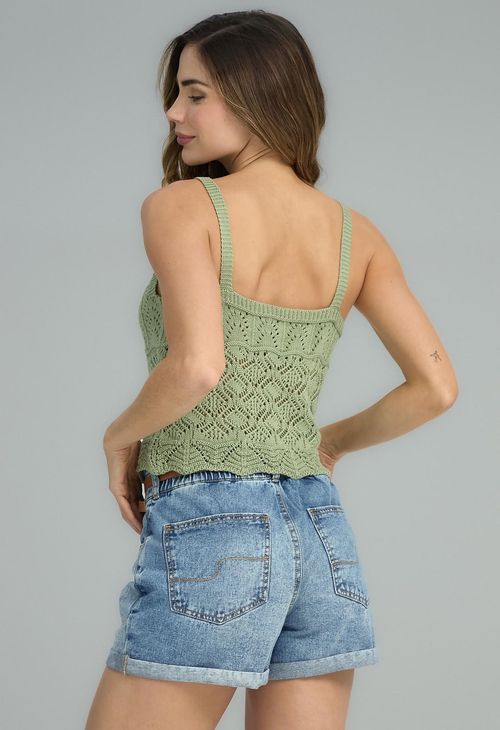 Camiseta eucalipto tejida para mujeres
