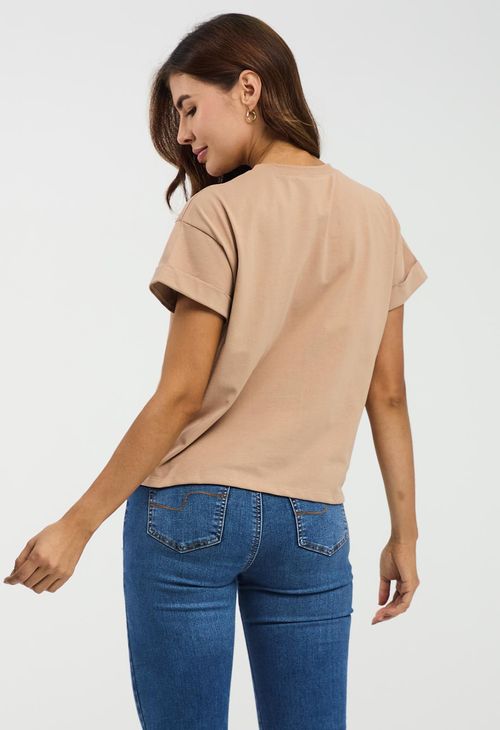 Camiseta chocolate estampada para mujeres
