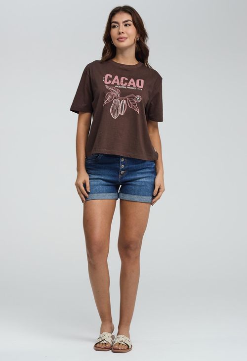 Short medio oscuro con botones para mujeres