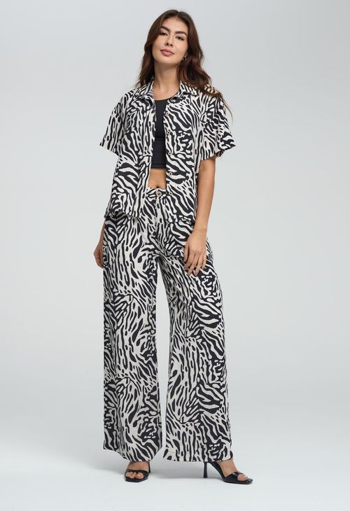 Pantalón negro full print para mujeres