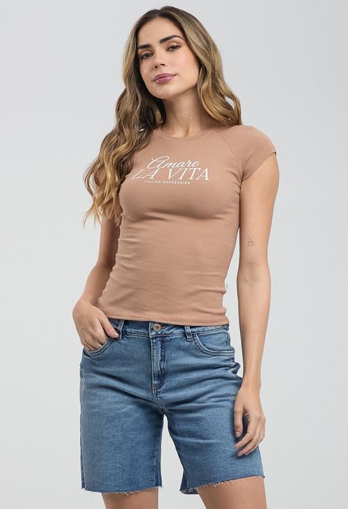 Camiseta chocolate estampada para mujeres