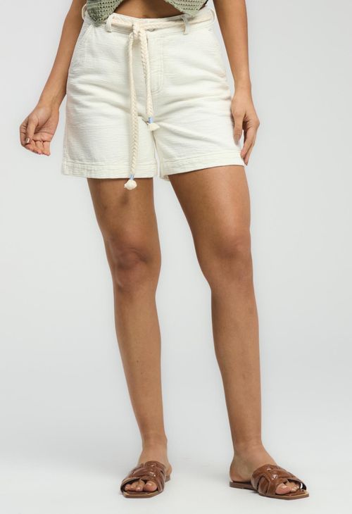 Bermuda marfil con cordón para mujeres