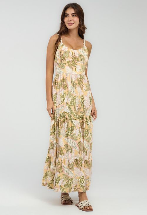Vestido verde full print para mujeres
