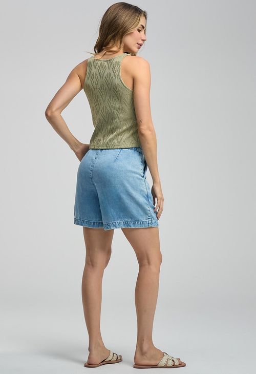 Bermuda claro con cordón en cintura para mujeres