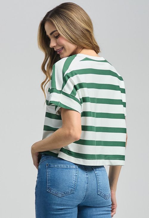 Camiseta a rayas verde para mujeres
