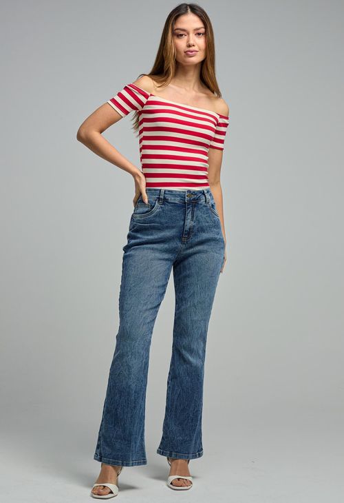 Jean tejano oscuro en corduroy para mujeres