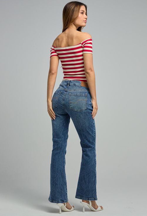 Jean tejano oscuro en corduroy para mujeres