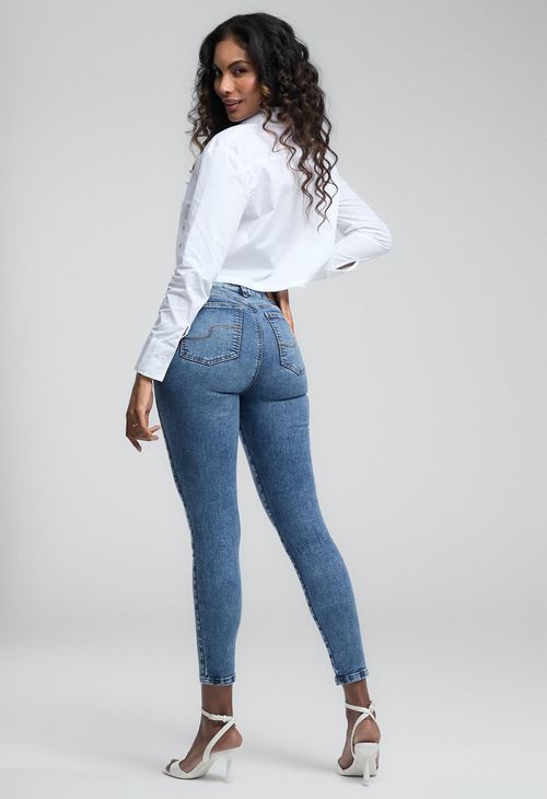 Jean levantacola medio con detalle para mujeres