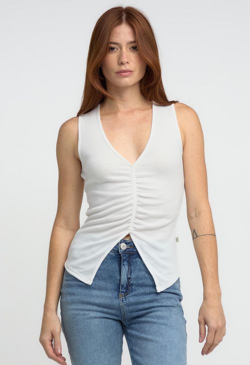 Camiseta marfil tela galleta para mujeres