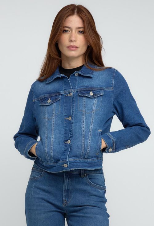 Chaqueta medio con ribetes para mujeres